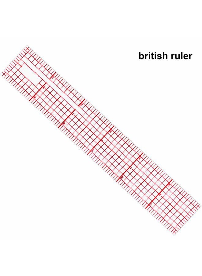 Pelopy 4-Piece Clear Plastic Ruler Set: 6 Inch, 12 Inch, 15 Inch Transparent Grid Rulers with Red Scale - Image 2