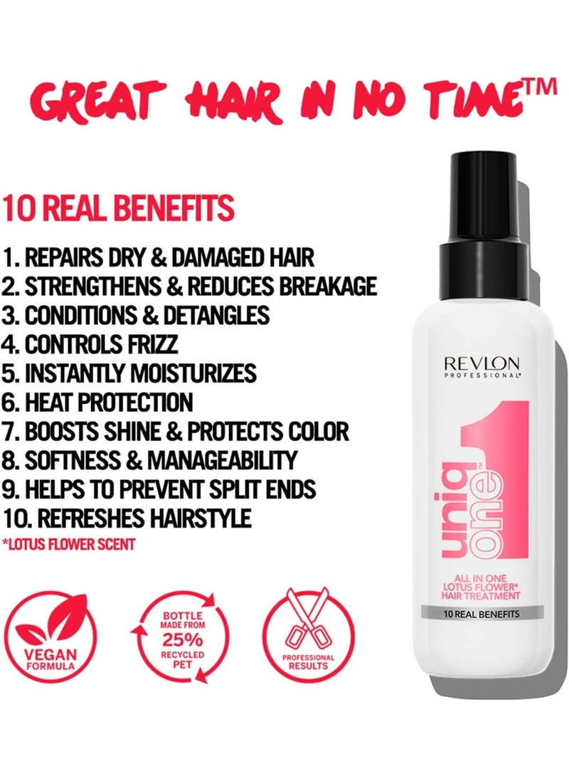 ريفلون ليفون بروفيشنال يونيك ون - علاج الشعر المتعدد الفوائد الكل في واحد (10 فوائد) - رائحة زهرة اللوتس - صُنع في إسبانيا - 150 مل - Image 3