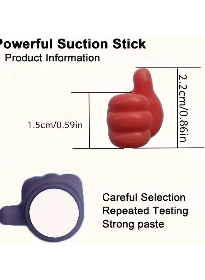 10 Pcs Mixed Color Thumb Wall Hooks Glossy Nail Free Adhesive for Dormitory Kitchen Bedroom - Image 4