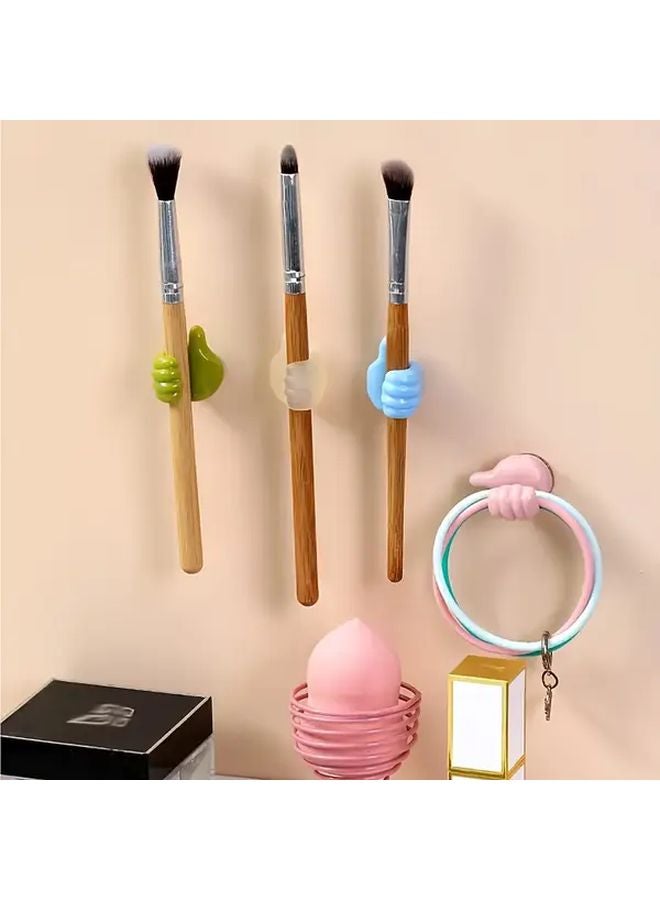 10 Pcs Mixed Color Thumb Wall Hooks Glossy Nail Free Adhesive for Dormitory Kitchen Bedroom - Image 3