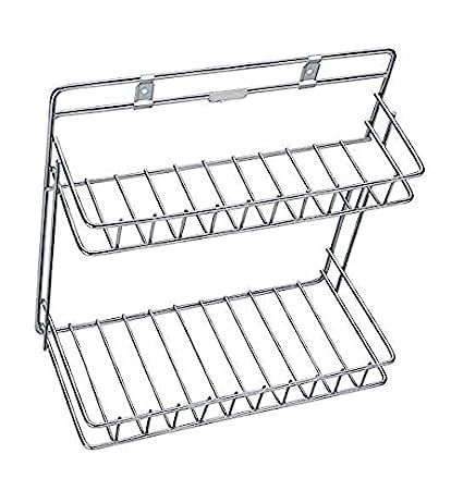 Chintavan Enterprise Stainless Steel Chrome Bathroom Detergent Holder Multipurpose Rack Detergent Holder Kitchen Bathroom Shelf AccessoriesWall or Kitchen Cabinet Silver - Image 1