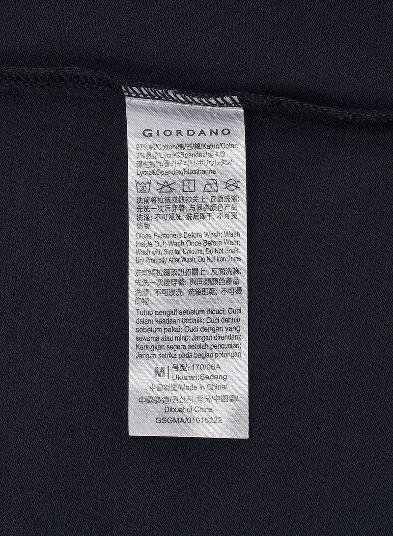 GIORDANO Men's 3D Lion Polo: Slim Fit, Bold Embroidery, Premium Pique