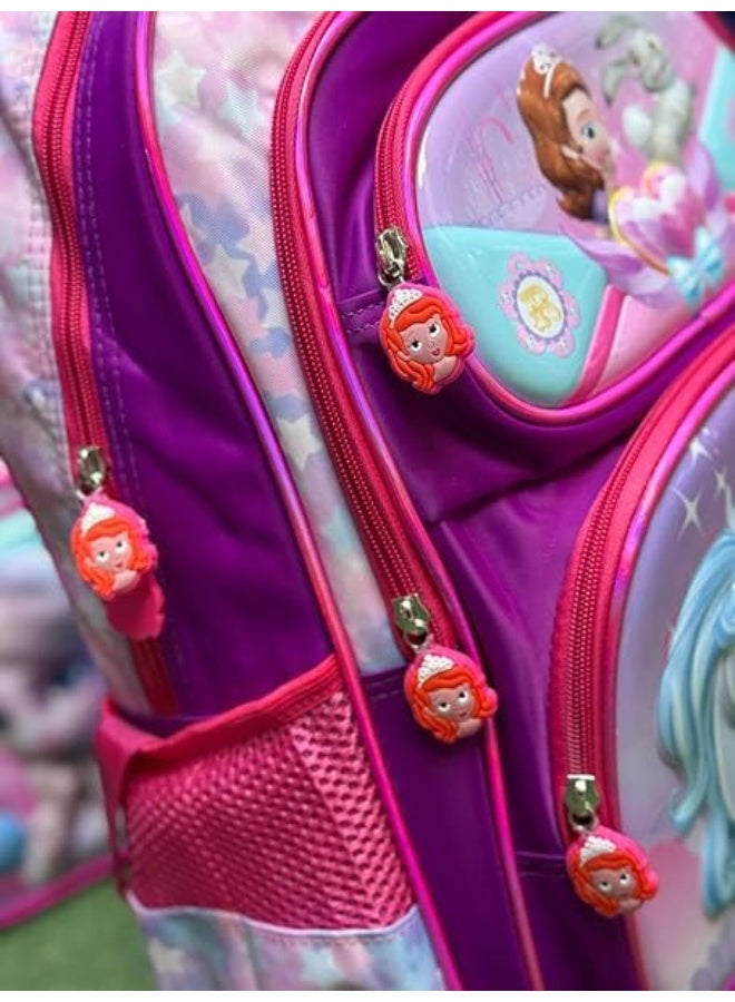 Large School Backpack for Girls – 3D Princess & Unicorn Design – 19 Inch – Durable & Waterproof Material – Trolly Mountable - Image 4