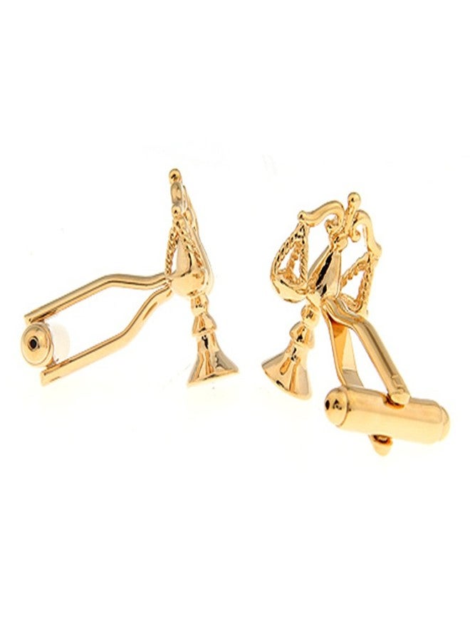 Vcufflinks Libra Judge Lawyer Scales of Justice Cufflinks (Gold) - Image 2