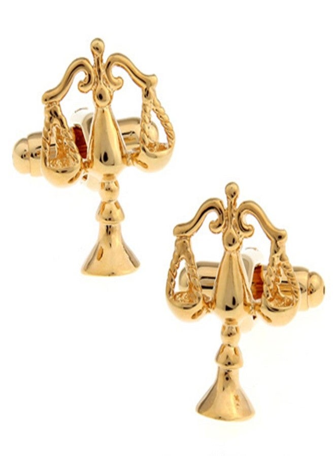 Vcufflinks Libra Judge Lawyer Scales of Justice Cufflinks (Gold) - Image 1