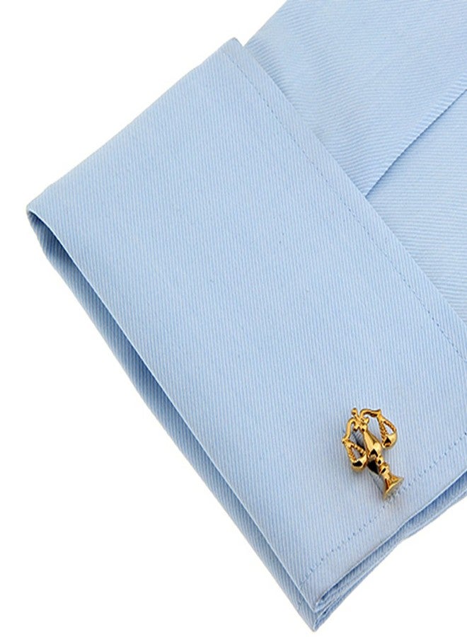 Vcufflinks Libra Judge Lawyer Scales of Justice Cufflinks (Gold) - Image 3