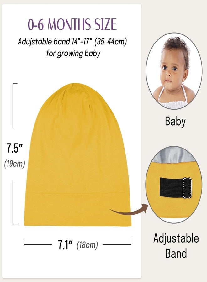 OLESILK Silk Baby Bonnet for 0-6 Months - 100% Mulberry Silk Toddler Hair Bonnet, Adjustable Night Cap for Sleeping Yellow - Image 5