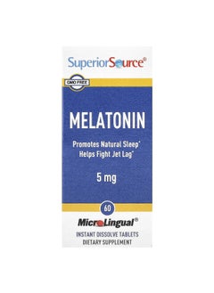 Superior Source Superior Source, Melatonin, 5 mg, 60 MicroLingual® Instant Dissolve Tablets  - Image 1