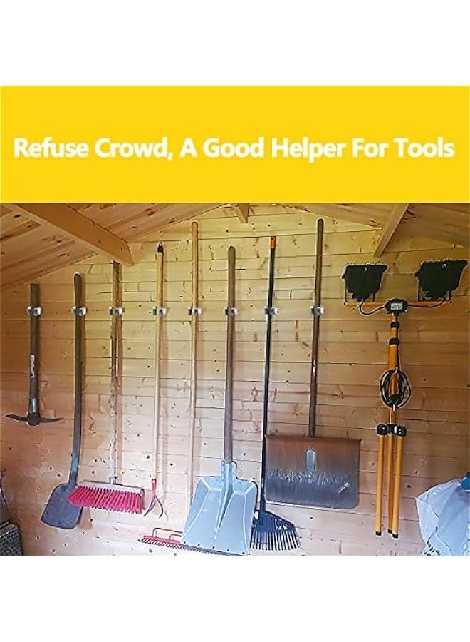 10 Pack Broom Holder Wall Mount, Mop and Broom Holder Wall Mount, Stainless Steel Command Broom Holder with Screws, Garden Tool Storage Organizer for Kitchen, Home, Bathroom, Garage, Grey - Image 5