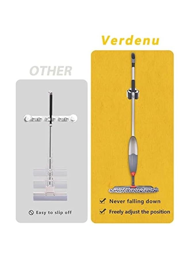 10 Pack Broom Holder Wall Mount, Mop and Broom Holder Wall Mount, Stainless Steel Command Broom Holder with Screws, Garden Tool Storage Organizer for Kitchen, Home, Bathroom, Garage, Grey - Image 4