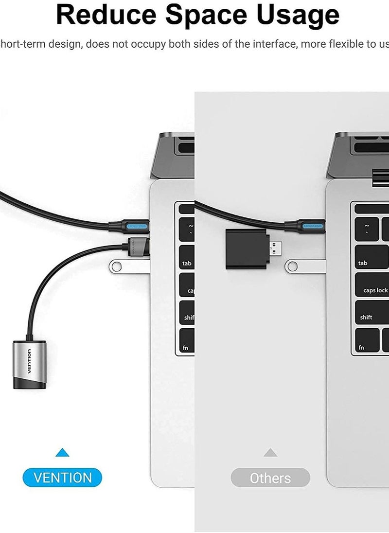 VENTION - VENTION USB External Sound Card to 3.5mm Audio Jack Adapter Headphone and Microphone for Windows,MAC,Linux,Laptop,Desktops,PS5 - Image 1