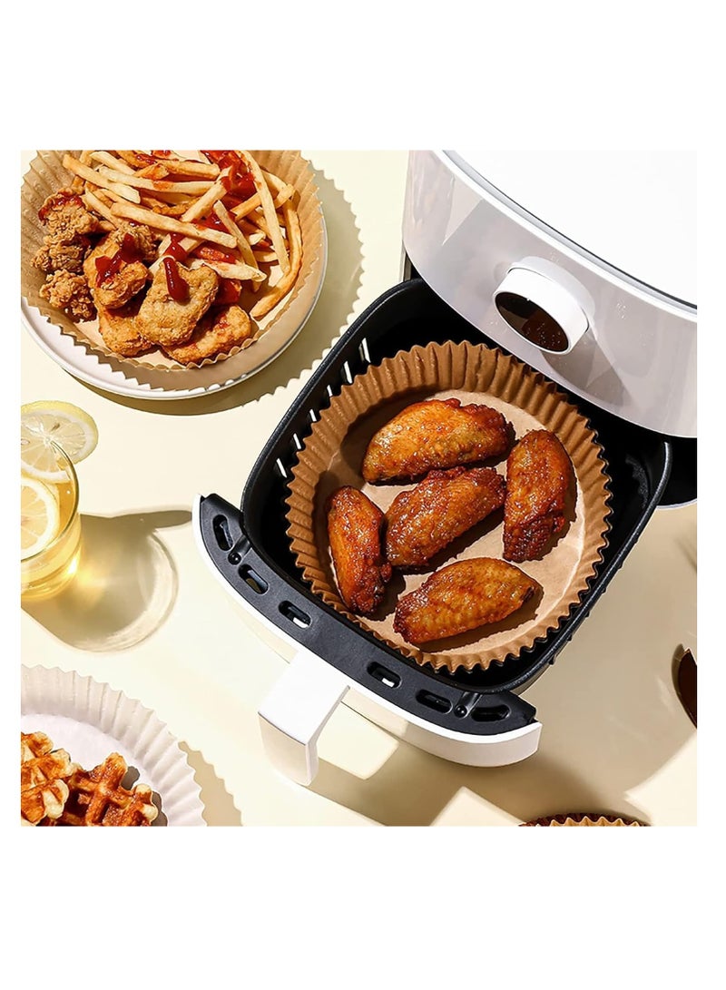 Meetion Air Fryer Paper Liners, 100PCS Non-stick Disposable Liners, Baking Paper for Air Fryer Oil-proof, Water-proof, Food Grade Parchment for Baking Roasting Microwave [100Pcs-7.9 inch / 20cm] - Image 2