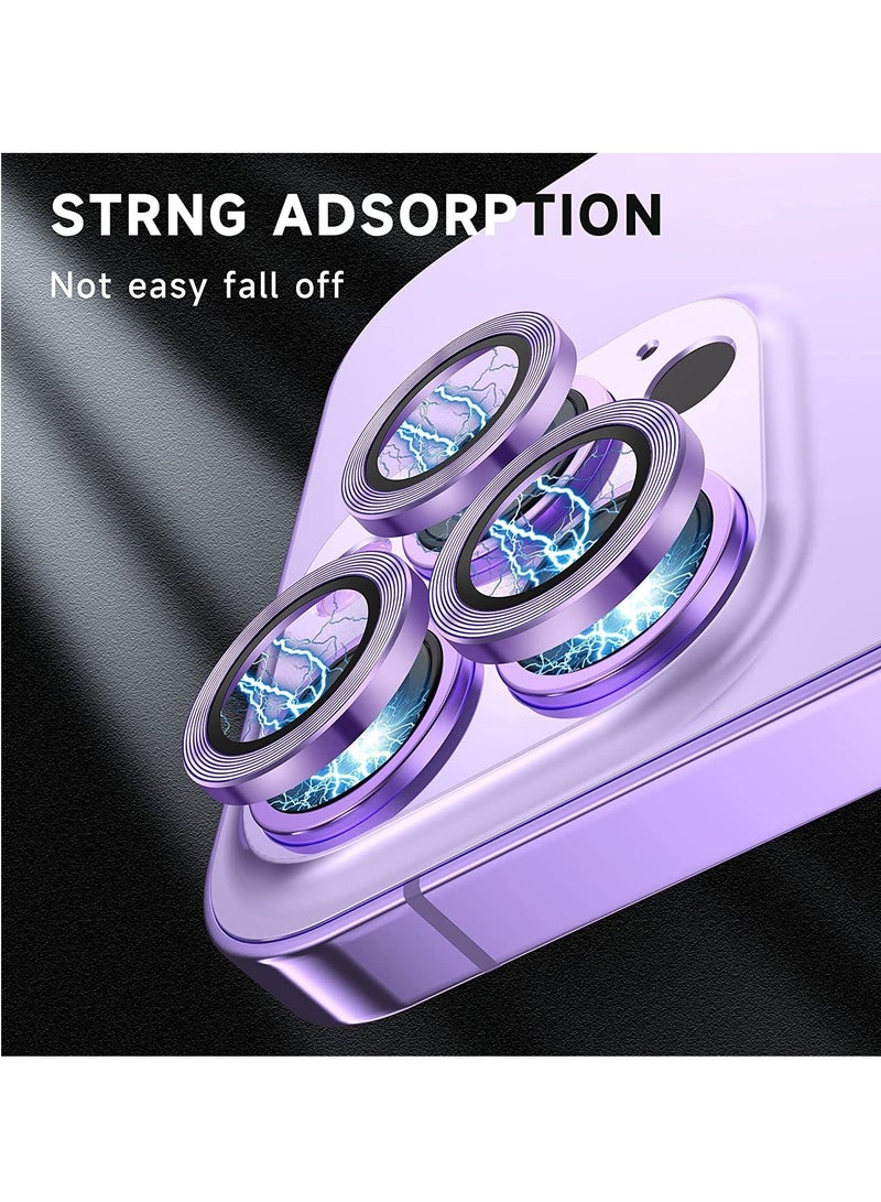 ELTRAZONE for iPhone 14 Pro - iPhone 14 Pro Max Camera Lens Protector, 9H Tempered Glass Camera Cover Screen Protector Metal Individual Ring for iPhone 14Pro 6.1 inch iPhone 14 ProMax 6.7 inch (Light Purple) - Image 4
