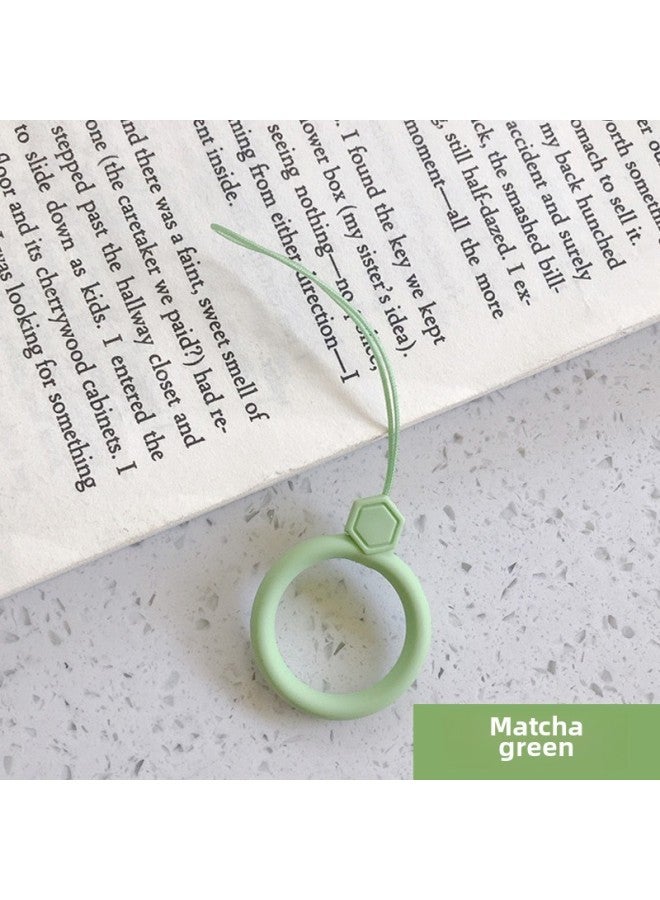 Loquat Silicone Fan Lanyard Gem Silicone Ring Lanyard Earphone Cover Silicone Pendant Liquid Silicone Lanyard-Specifications Support Image Upload:Ring Lanyard-Gem-Matcha Green - Image 1