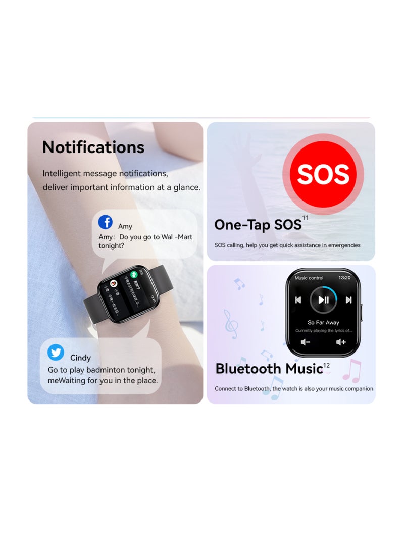 GTS Advanced Health Metrics Smartwatch with 24-Hr Heart Rate and Blood Sugar Monitoring Z00013174AC689598BF19Z-1 - Image 2