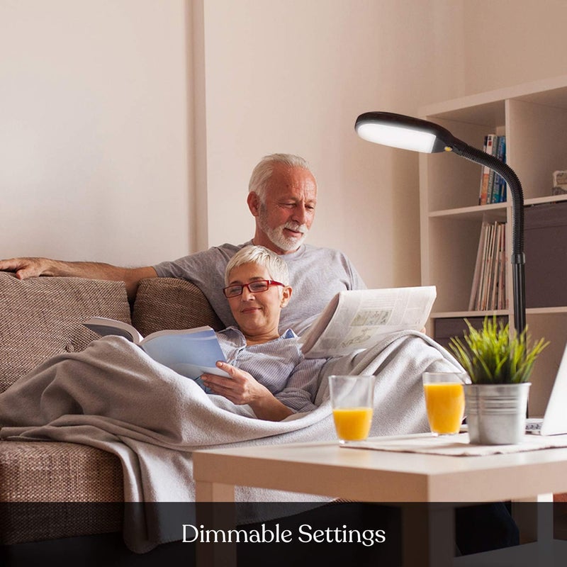 brightech Litespan - Bright LED Floor Reading Lamp for Over Chair Crafts and Reading, Estheticians' Light for Lash Extensions, Adjustable Standing Lamp for Living Room, Bedroom, Office - Havana Brown - Image 5