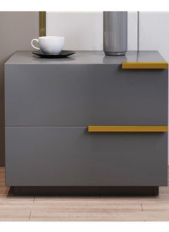 CityRiya-Long Nightstand, Bedside Table, Night Stand, Modern End Table, Bed Side Table, 50*42*60cm Small Dresser with Storage Drawers, Home Cabinet Desk, Nightstand Bedside Tables for Bedroom, Living Room  - Image 1