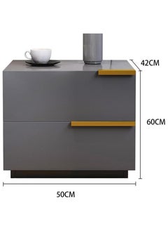 CityRiya-Long Nightstand, Bedside Table, Night Stand, Modern End Table, Bed Side Table, 50*42*60cm Small Dresser with Storage Drawers, Home Cabinet Desk, Nightstand Bedside Tables for Bedroom, Living Room  - Image 5