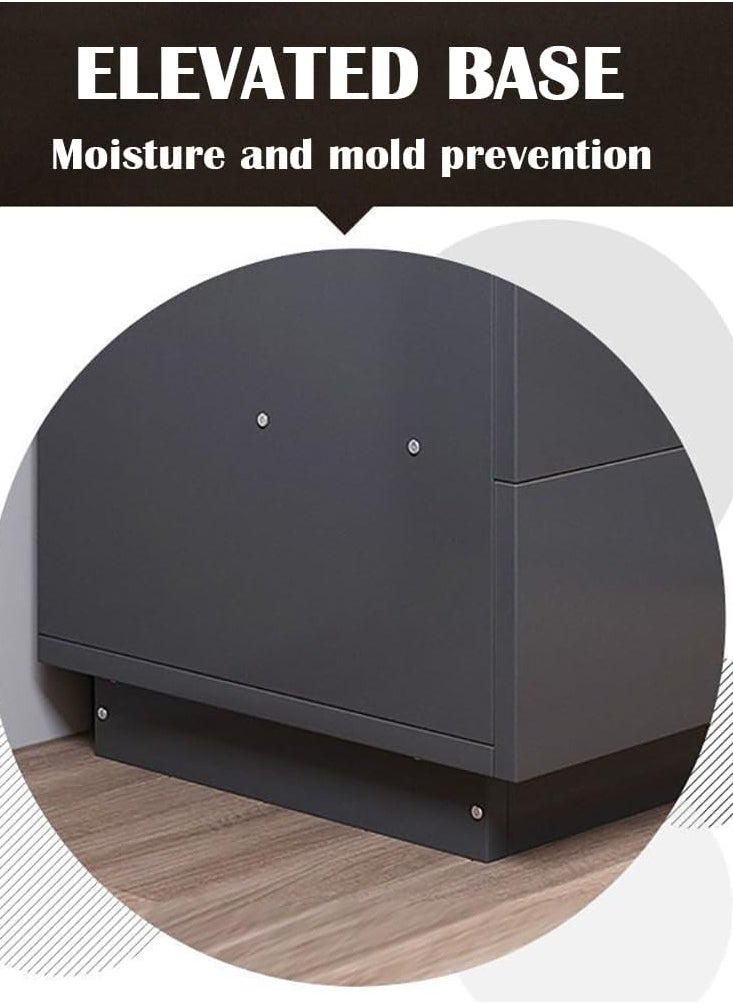 CityRiya-Long - Nightstand, Bedside Table, Night Stand, Modern End Table, Bed Side Table, 50*42*60cm Small Dresser with Storage Drawers, Home Cabinet Desk, Nightstand Bedside Tables for Bedroom, Living Room - Image 1