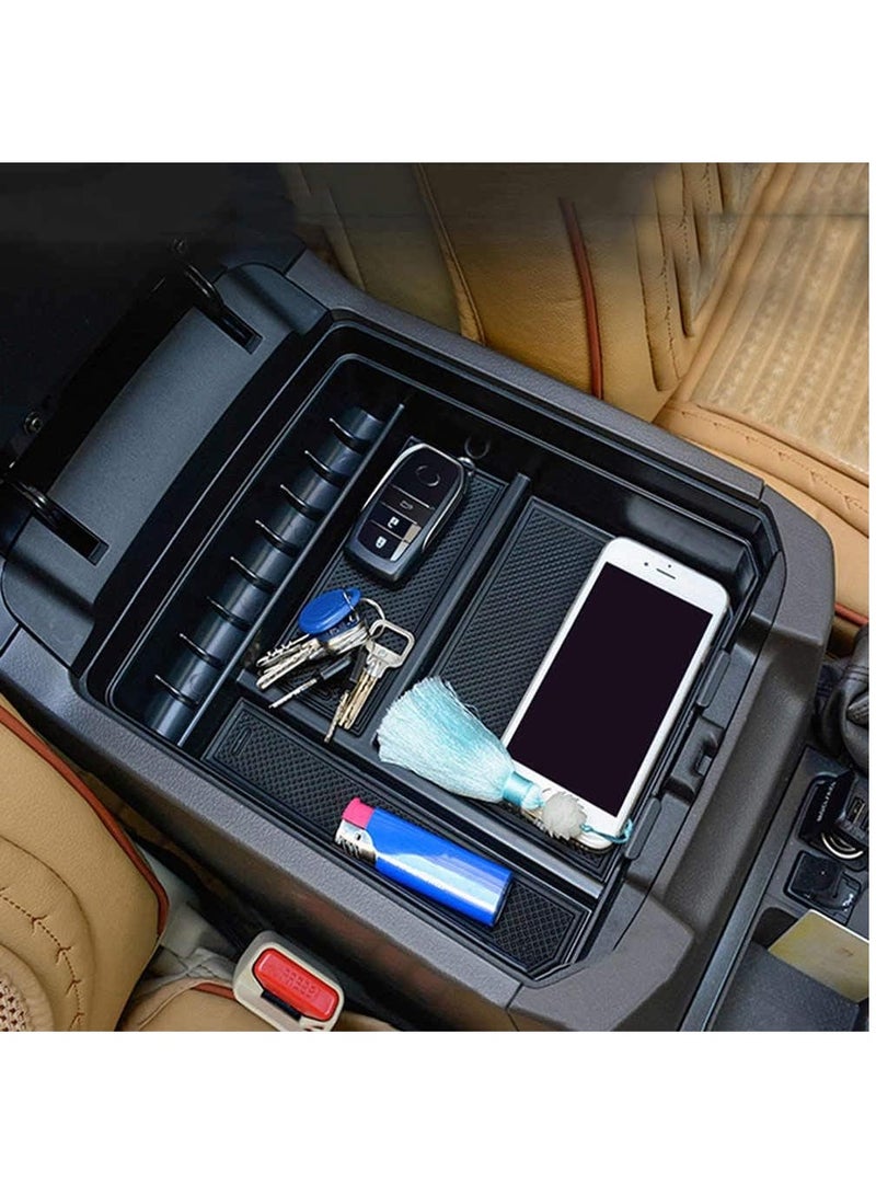 Rubik صندوق تخزين مسند الذراع، حاوية وحدة التحكم المركزية للكرسي بذراعين، ملحقات تويوتا برادو 2003-2019 (موديلات غير ثلاجة) صندوق تخزين معدّل - Image 2
