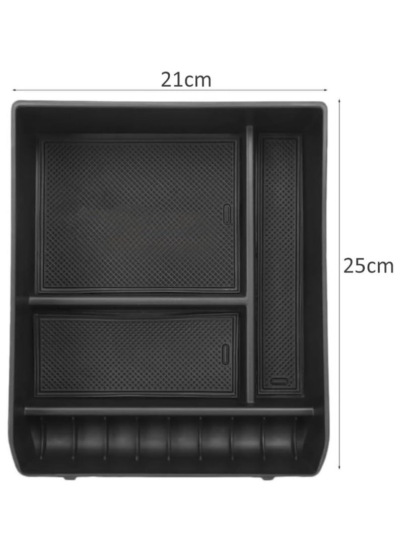 Rubik صندوق تخزين مسند الذراع، حاوية وحدة التحكم المركزية للكرسي بذراعين، ملحقات تويوتا برادو 2003-2019 (موديلات غير ثلاجة) صندوق تخزين معدّل - Image 3