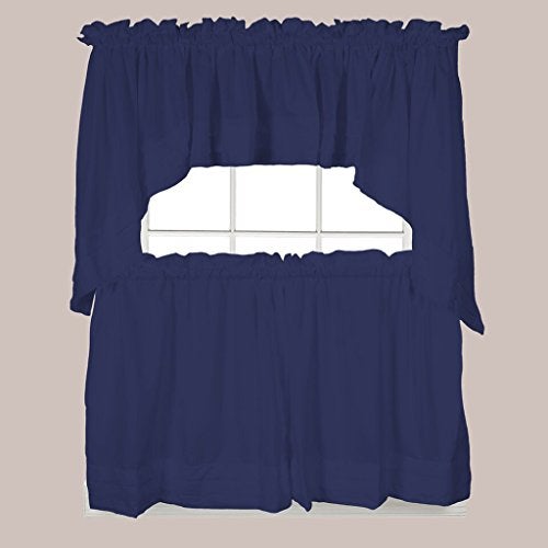 SKL Home Holden Curtain Tier Pair, 57" x 30", Navy, 2 Count - Image 5