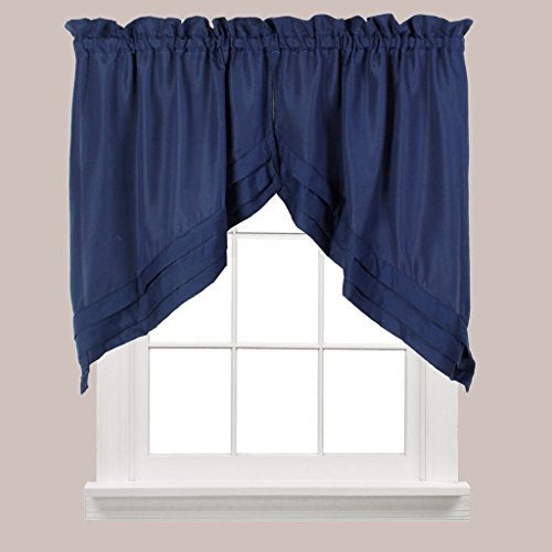 SKL Home Holden Curtain Tier Pair, 57" x 30", Navy, 2 Count - Image 1