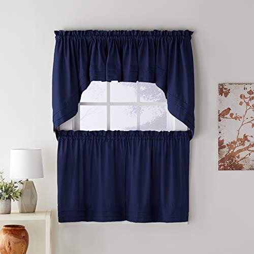 SKL Home Holden Curtain Tier Pair, 57" x 30", Navy, 2 Count - Image 2