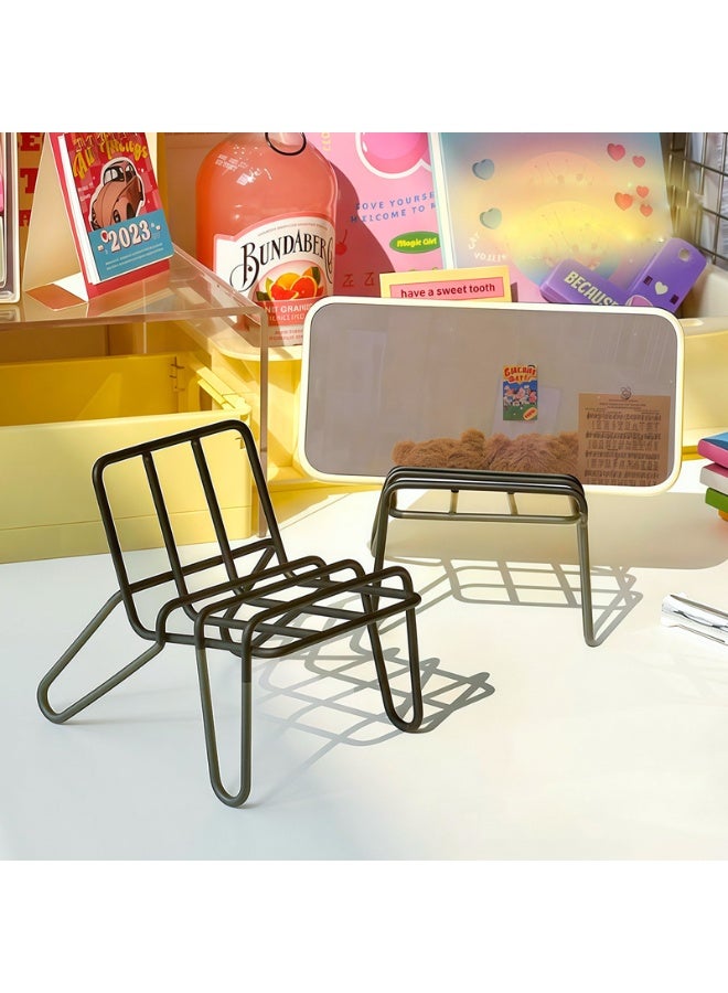 1 Piece Creative Iron Chair Shape Phone Stand, Multi-Angle Cell Phone Holder for Desk, Stable & Portable Smartphone/Tablet Stand for Home, Office. - Image 3