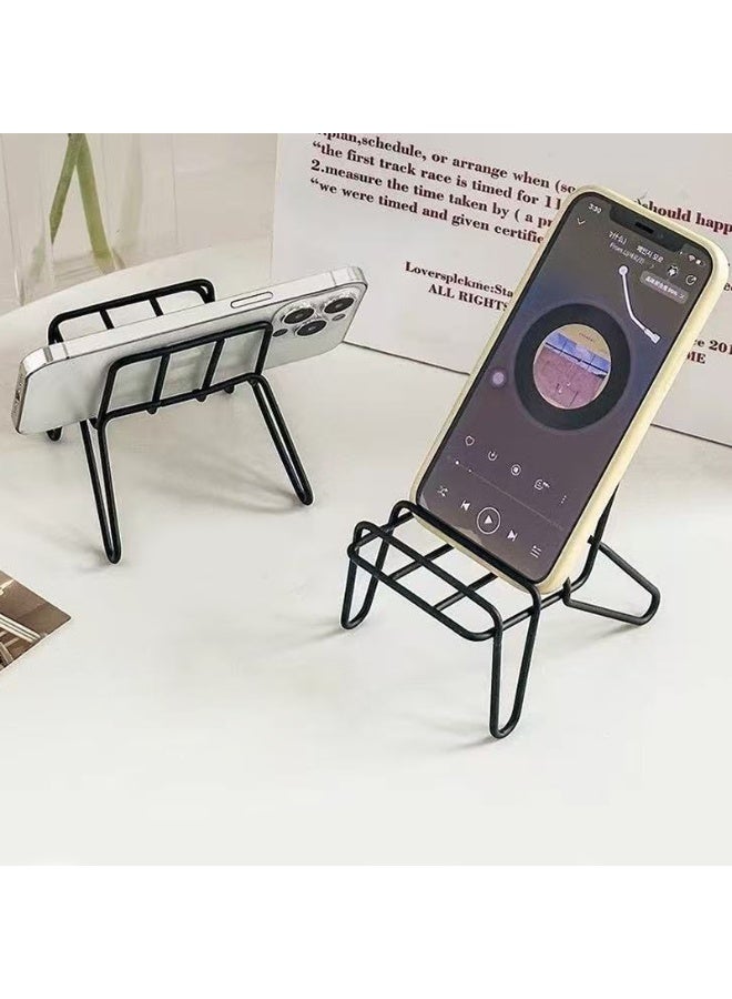 1 Piece Creative Iron Chair Shape Phone Stand, Multi-Angle Cell Phone Holder for Desk, Stable & Portable Smartphone/Tablet Stand for Home, Office. - Image 1