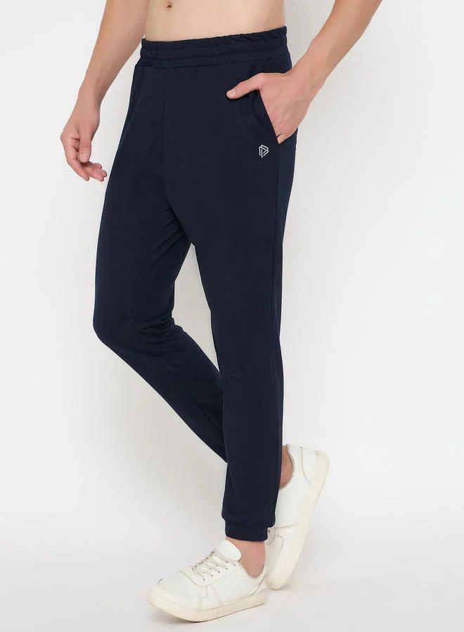 John Players  Solid Elasticated Waistband Cotton Joggers for Men | Best Price UAE