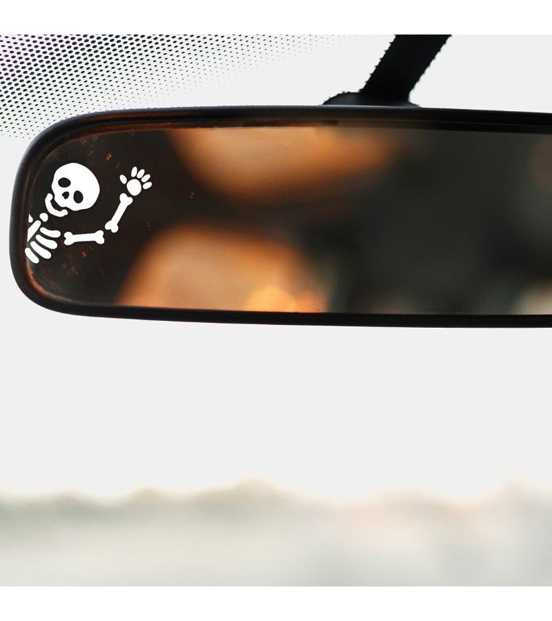 White Skull Pattern 2 Pack Car Side Window Sunshade Stickers Waterproof Scratch Resistant - Image 3