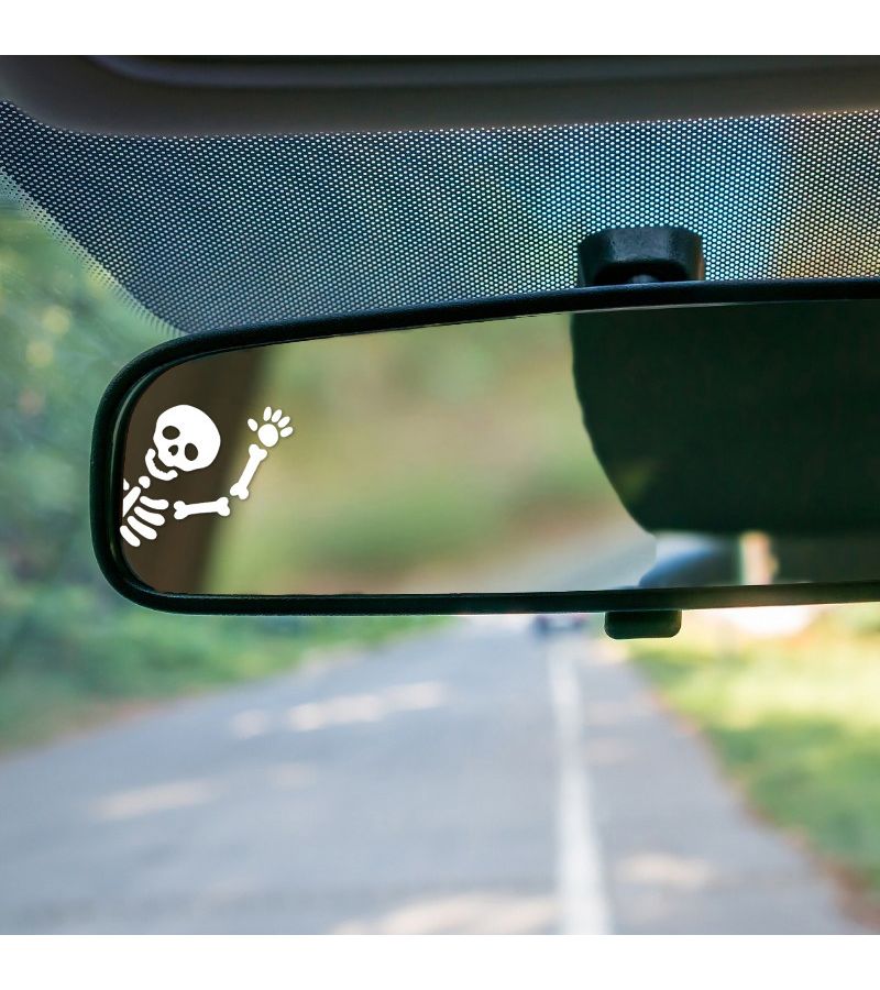 White Skull Pattern 2 Pack Car Side Window Sunshade Stickers Waterproof Scratch Resistant - Image 4