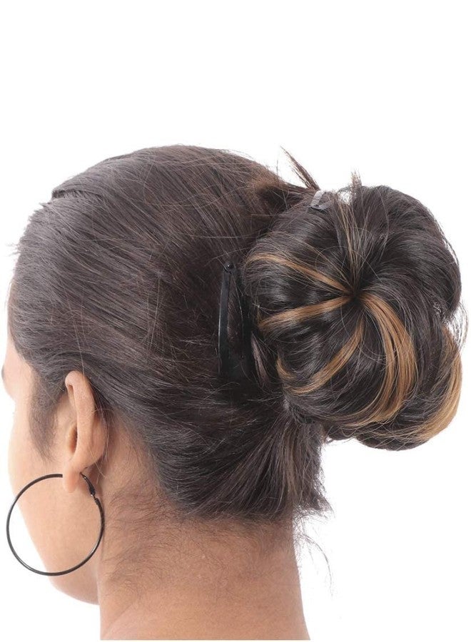 BeatStock Golden Highlighted Hair Synthetic Fiber Hair Bun For Women - Image 1