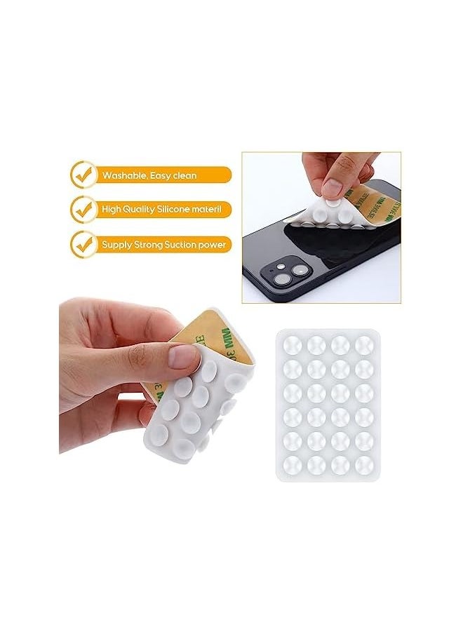 erorex 12 Pcs Adhesive Silicone Suction Cup, Suction Phone Case, Silicone Suction Phone Case Adhesive Mount, Non Slip Phone Suction Cup, Suitable for Bathroom Home Kitchen (White)  - Image 3