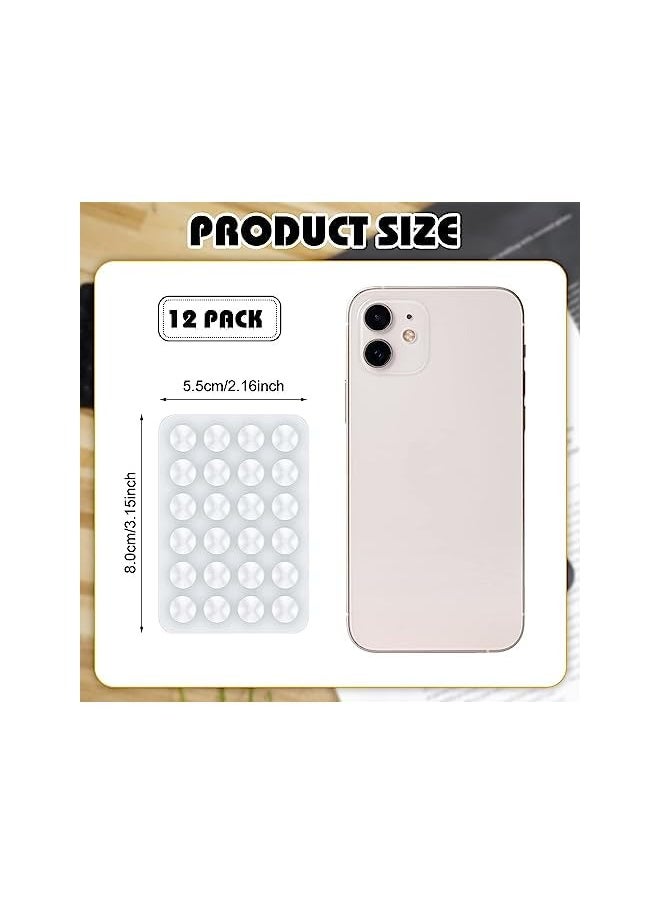 erorex 12 Pcs Adhesive Silicone Suction Cup, Suction Phone Case, Silicone Suction Phone Case Adhesive Mount, Non Slip Phone Suction Cup, Suitable for Bathroom Home Kitchen (White)  - Image 2