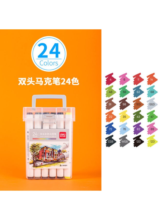 Deli Primary School Children's Art Painting Double Head Marker 12 Color 24 Color 36 Color 48 Color 60 Color 80 - Image 1