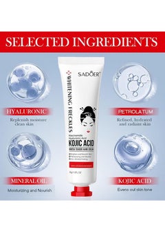 SADOER Kojic Acid Hand Cream, Kojic Acid Cream Sadoer,Whitening Freckles Kojic Acid Hand Cream,Sadoer Kojic Acid,Niacinamide Hyaluronic Acid Kojic Acid Whiten Tender Hand Cream (3 PCS)  - Image 4
