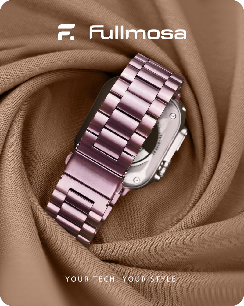 Fullmosa Compatible Apple Watch Bands 41mm 40mm 38mm 49mm 46mm 45mm 44mm 42mm, Metal iWatch Band with Case for Apple Watch Ultra Series 10 9 8 7 6 5 4 3 2 1 SE, 38mm 40mm 41mm Rose Pink - Image 3