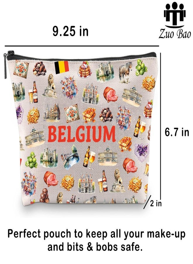 Zuo Bao Brussel Gift Belgium Lover Cosmetic Bag Belgium Flag Gift Belgium Pride Gift Belgium Landmark (BELGIUM) - Image 2