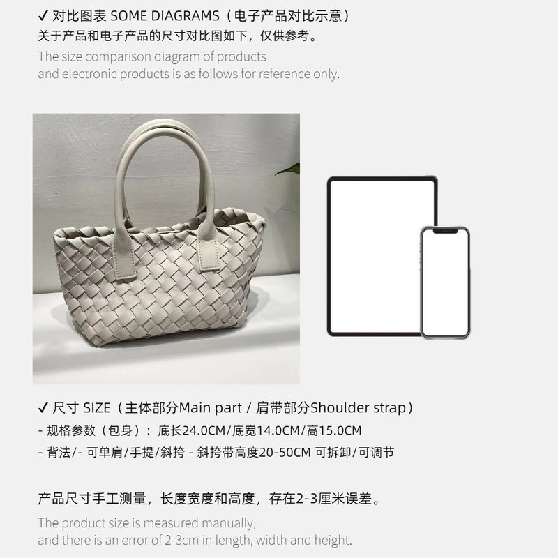 2022 New Small Handbag Cowhide Work Commuter Tote Bag Crossbody Bag Leather Vegetable Basket Woven Bag - Image 5
