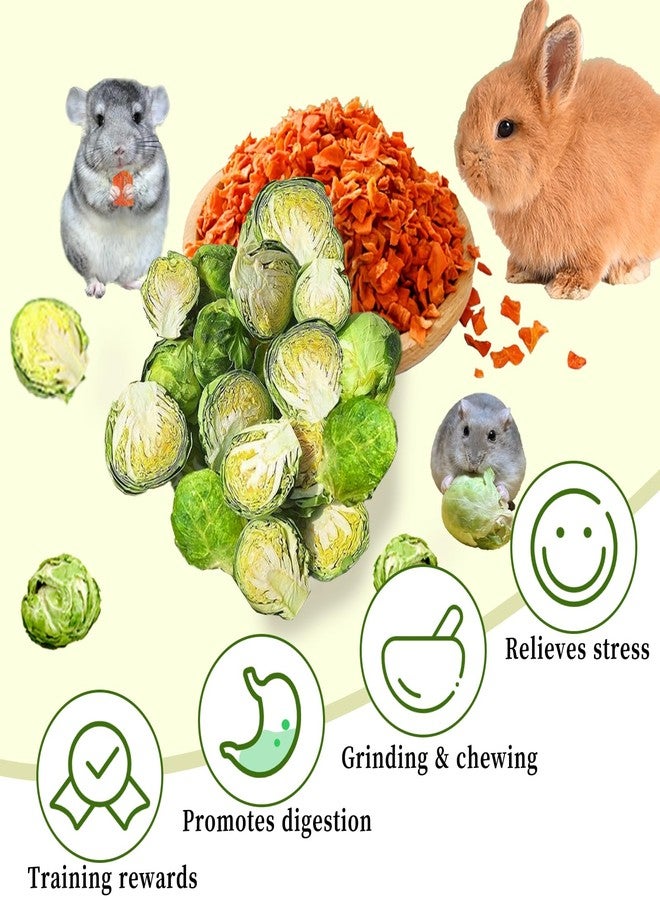 Hamiledyi Rabbit Treats Small Pets Chew Toys Bunnies Guinea Pigs Hamsters Chinchillas Rodents Dried Natural Mix Container Feeding Foraging Treats (13.8OZ) - Image 2