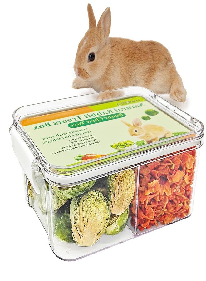 Hamiledyi Rabbit Treats Small Pets Chew Toys Bunnies Guinea Pigs Hamsters Chinchillas Rodents Dried Natural Mix Container Feeding Foraging Treats (13.8OZ) - Image 1