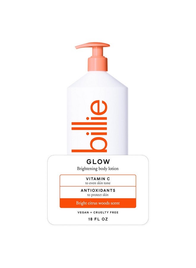 Billie Billie Glow Brightening Women's Body Lotion, Citrus Woods Scent, With Vitamin C, 18 fl oz  - Image 1