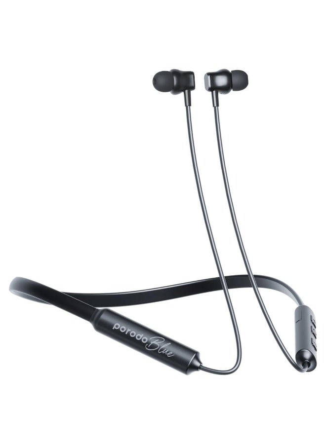 Porodo Blue ENC Wireless Neckband In-Ear Earphones Bluetooth 5.3, 28H Playtime, Deep Bass, 200mAh Battery - Image 2