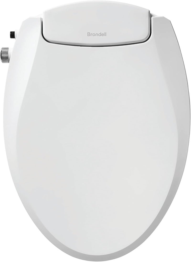 Brondell Bidet Toilet Seat NonElectric Swash Ecoseat Fits Elongated Toilets White  Dual Nozzle System Ambient Water Temperature  Bidet with Easy Installation - Image 1