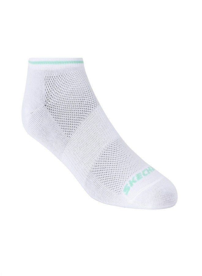 سكيتشرز جوارب سكيتشرز النسائية، عبوة من 6 جوارب قصيرة غير تيري، لون وردي/أخضر، 11 سبتمبر، الولايات المتحدة الأمريكية - Image 3