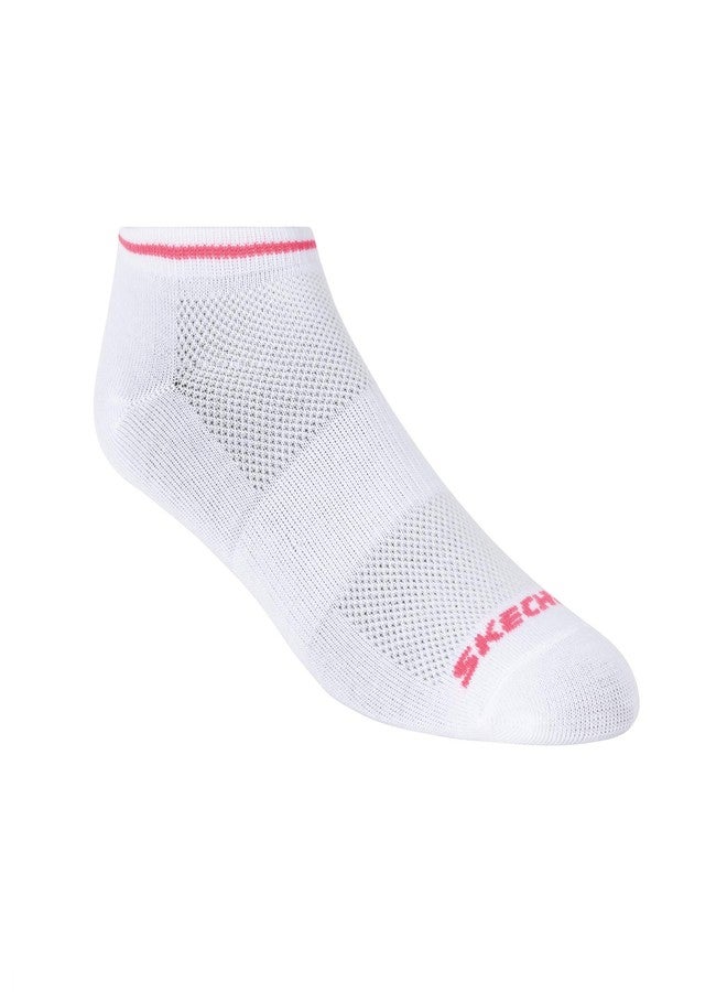 سكيتشرز جوارب سكيتشرز النسائية، عبوة من 6 جوارب قصيرة غير تيري، لون وردي/أخضر، 11 سبتمبر، الولايات المتحدة الأمريكية - Image 2