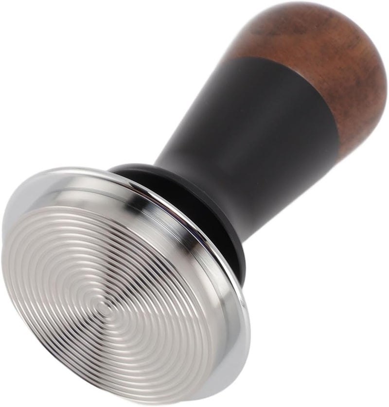 Asixxsix Tamper, Spring Loaded Stainless Steel Coffee Tamper with 54mm Base Walnut Handle Consistent Pressure Design for Machine Home and Professional Use (51mm / 2.01in) - Image 4