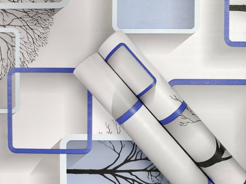 ROSASTELLA Self Adhesive Decorative Peel Stick Waterproof Wallpaper Wall Decor Removable Wall Paper for Living Room Hall Decoration PVC Vinyl DIY Contact Paper 45x304cm (Geomatric) - Image 1